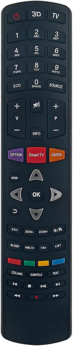 Universele Afstandsbediening - Afstandsbediening Vervanging - TV Bediening - Infrarood Connectiviteit - 4 x 12 x 0.3 cm