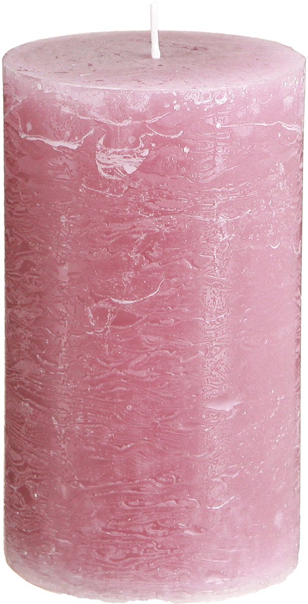 Viana Stoffige rozen pilaarkaarsen 70×120mm, door en door geverfd, set van 4