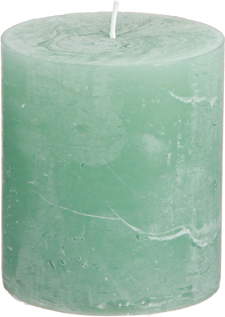 Viana Effen pilaarkaarsen, groene jade, 70×80mm, set van 4, voor decoratie e groente