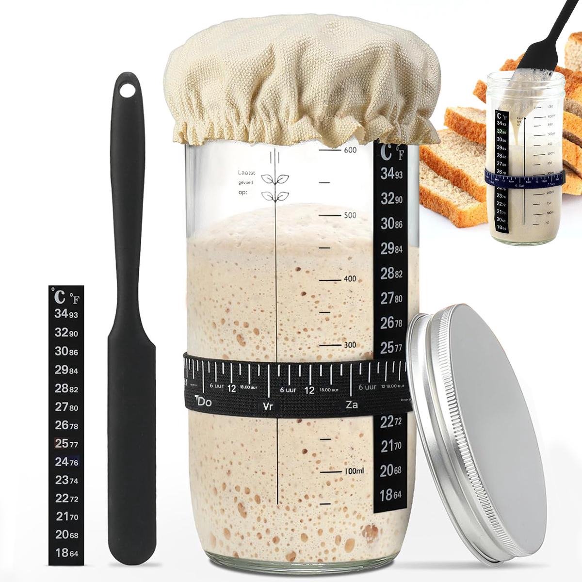 Desembroodpot – Brede mond fermentatiepot – 1 stuk – Transparant