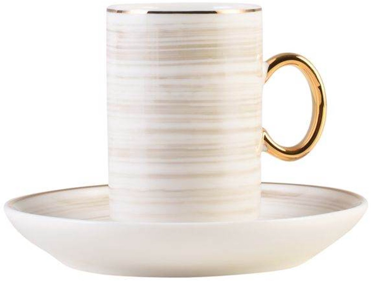 BRICARD ESPRESSOSET 192211 | WIT-GRIJS-GOUD 12-DELIG