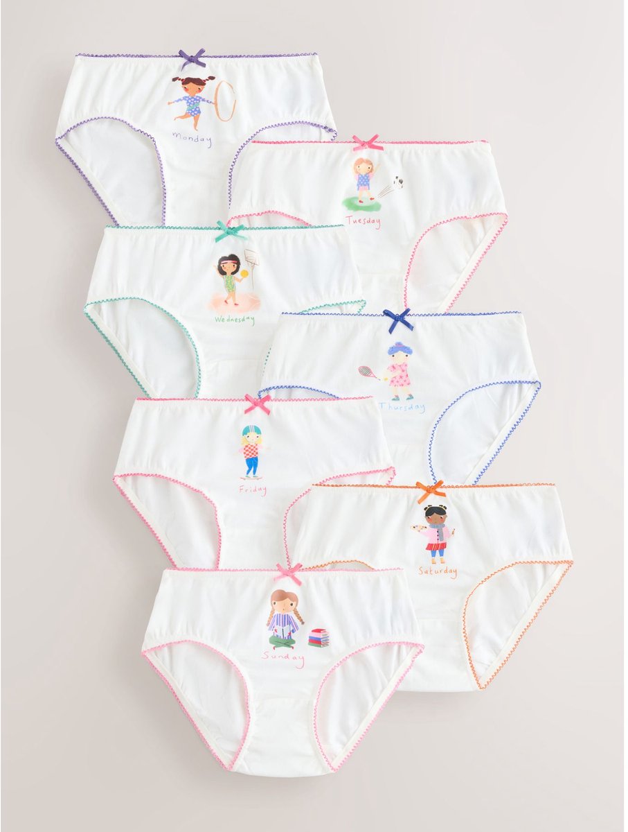 Next - Meisjes - Set van 7 slips - Wit