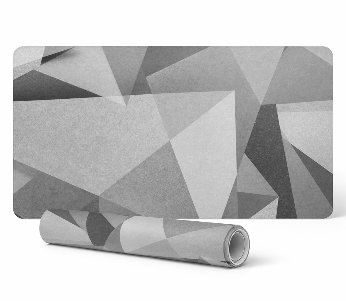 Moderne beschermende toetsenbordmat met geometrische driehoeken, 100x50 cm