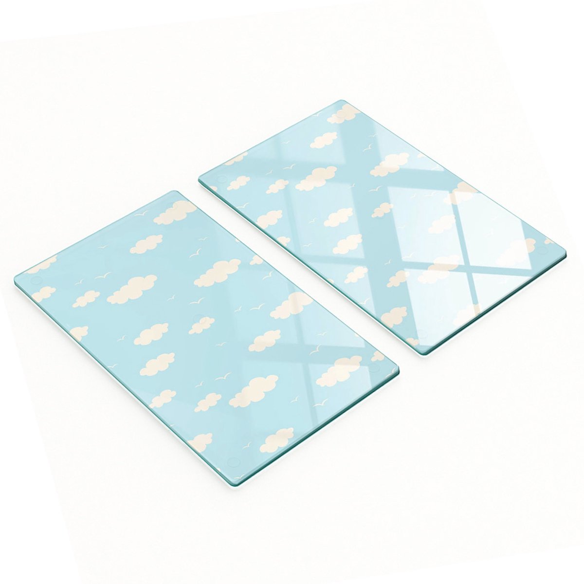 Multifunctionele decoratieve glazen borden met wolkenprint 2x30x52 cm