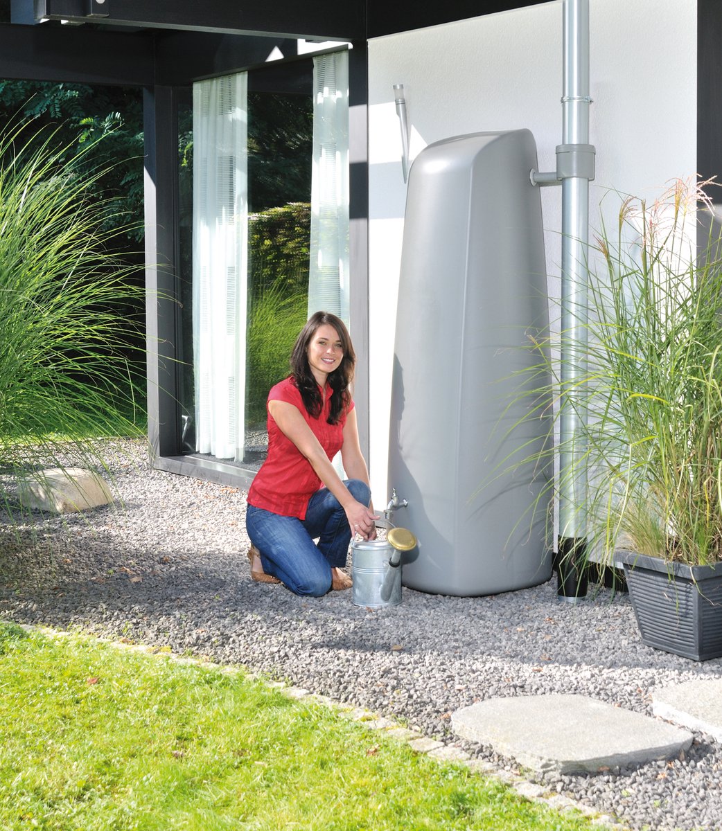 Garantia Elegance colonne récupératrice d'eau 400 liter gris pierre