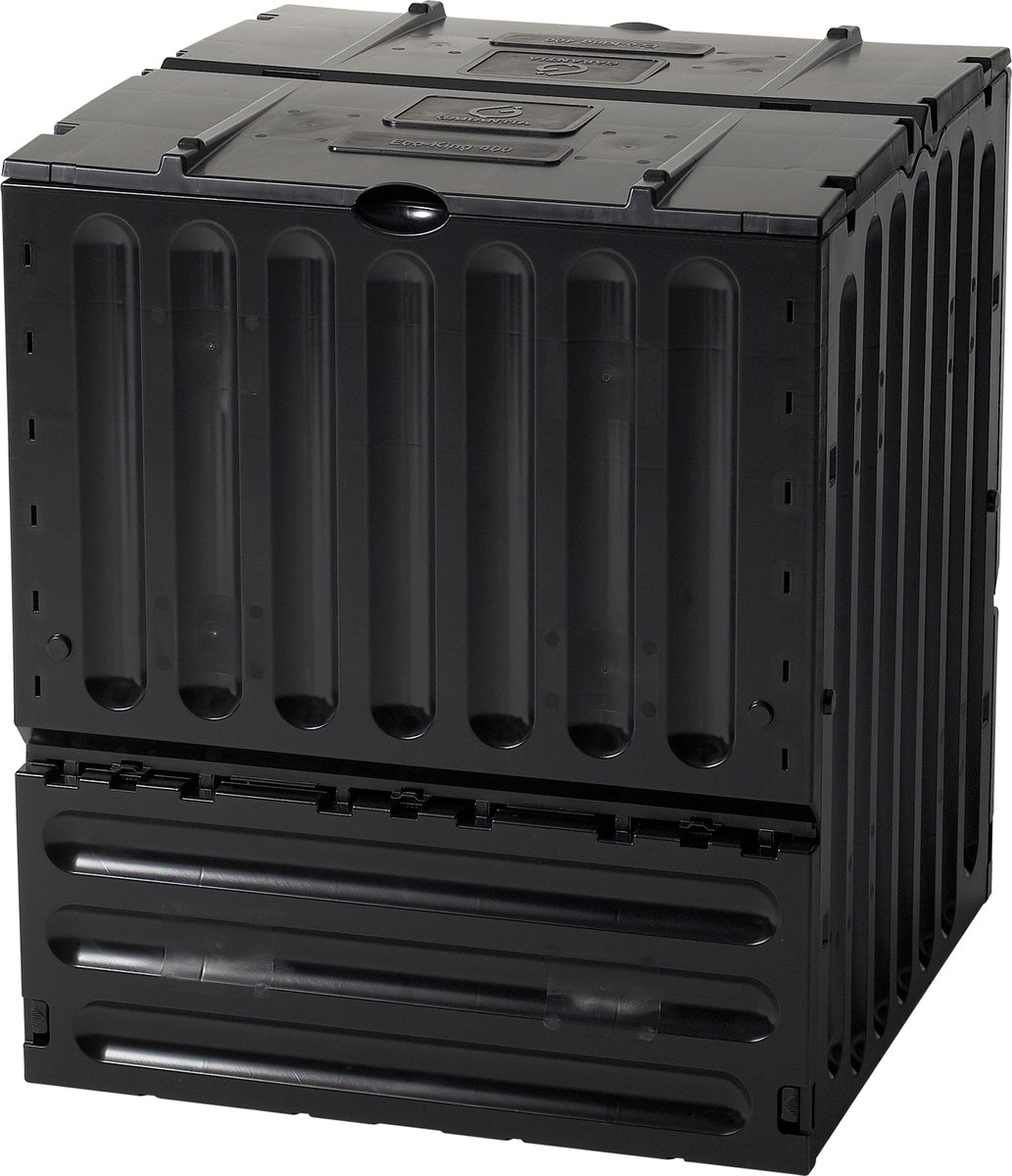 Garantia Eco-King Composter 600 liter zwart - Composter tuin, snelle compostering, afval & recycling, organisch afval, compostbak, tuin, thermocomposter, tuin, compost, organische afvalbak