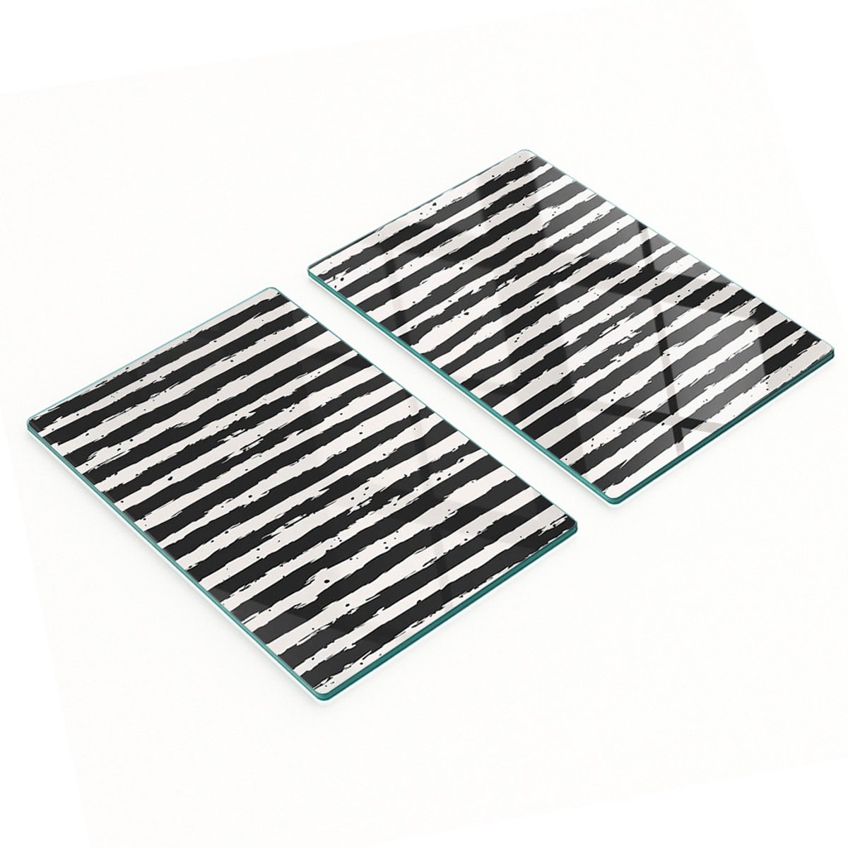 Set van gehard glazen snijplanken met een gestreept patroon, 2x40x52 cm