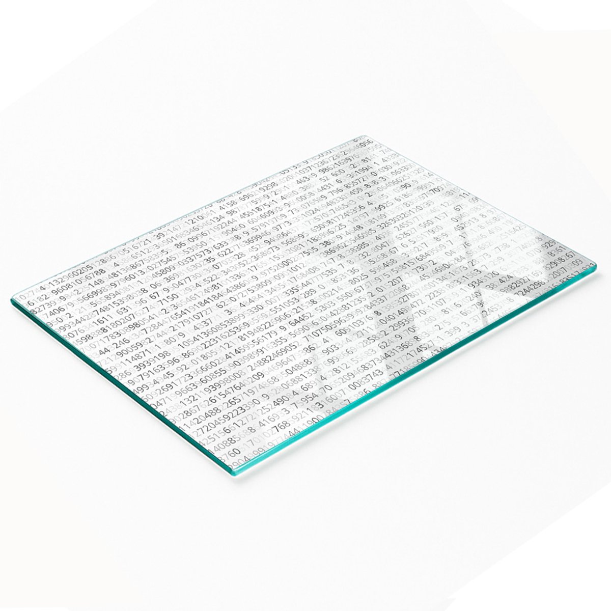Multifunctioneel decoratief keukenbord van gehard glas met binaire code, 80x52 cm