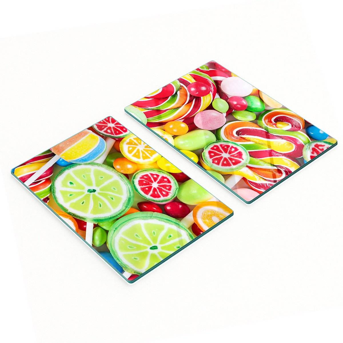 Keukenplanken van gehard glas met kleurrijke snoepafbeeldingen, 2x40x52 cm