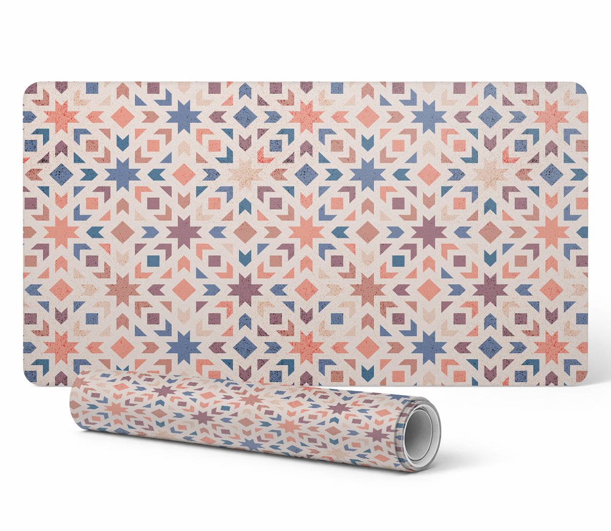 Duurzame gamingmat met geometrisch retropatroon, 90x45 cm