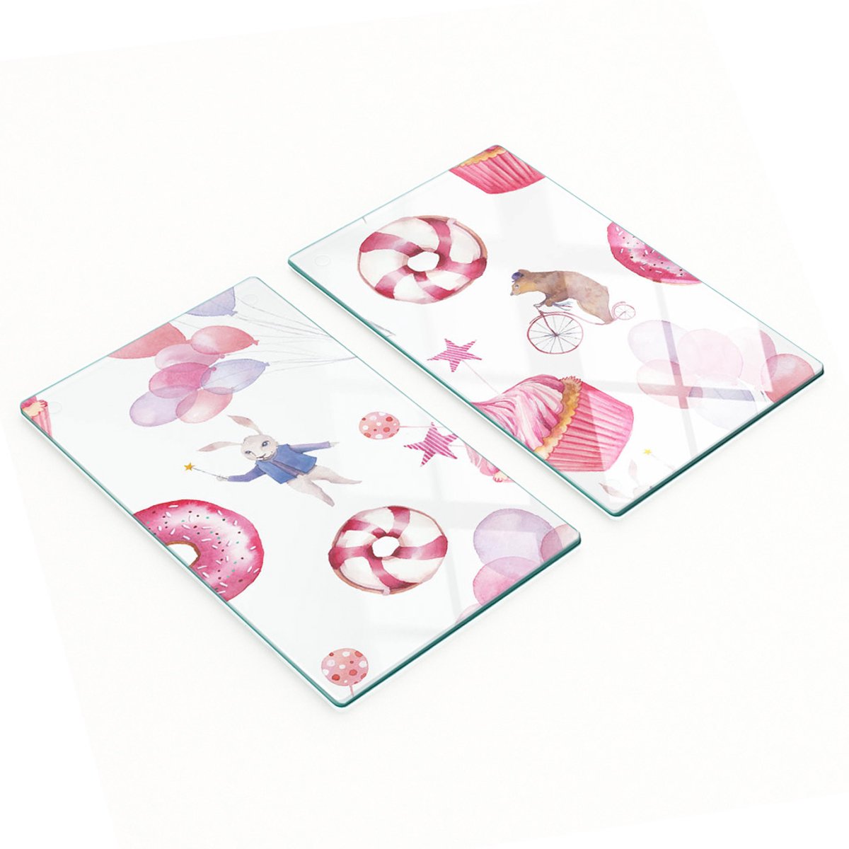 Multifunctionele decoratieve keukenplanken van gehard glas, circusvorm, 2x30x52 cm