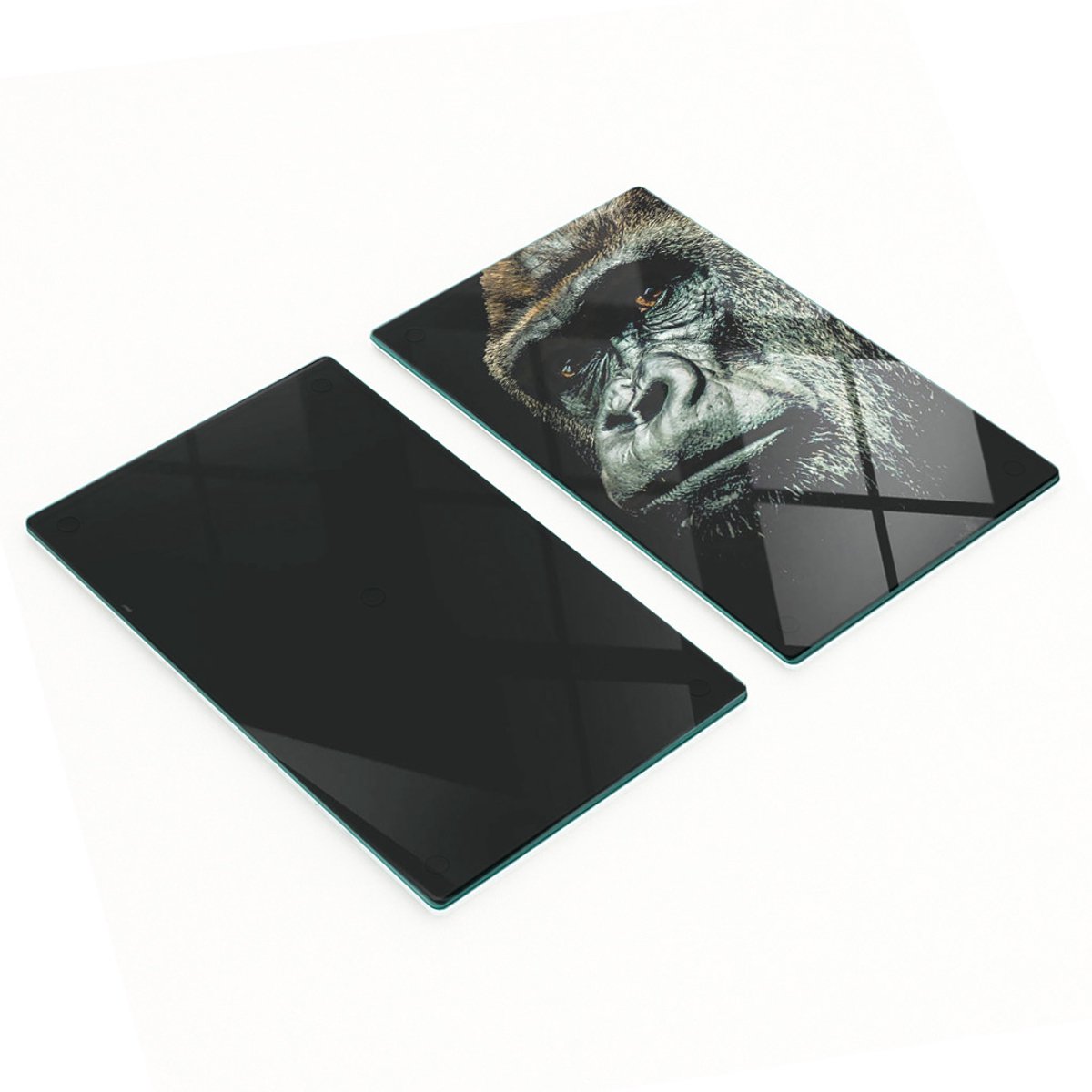 Multifunctionele decoratieve glazen borden met gorilla-print 2x30x52 cm