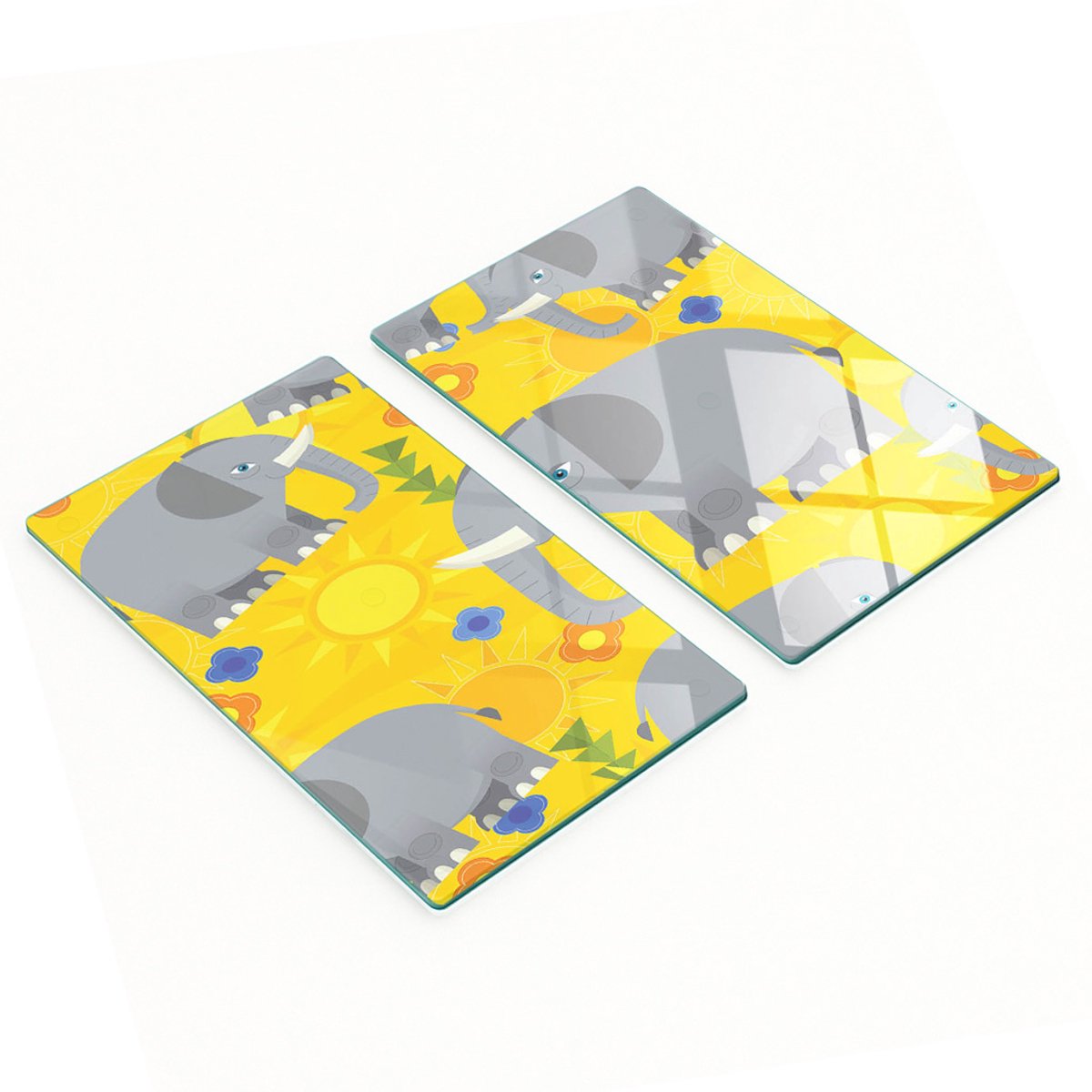 Multifunctionele decoratieve keukenplanken van gehard glas in de vorm van een olifant, 2x30x52 cm