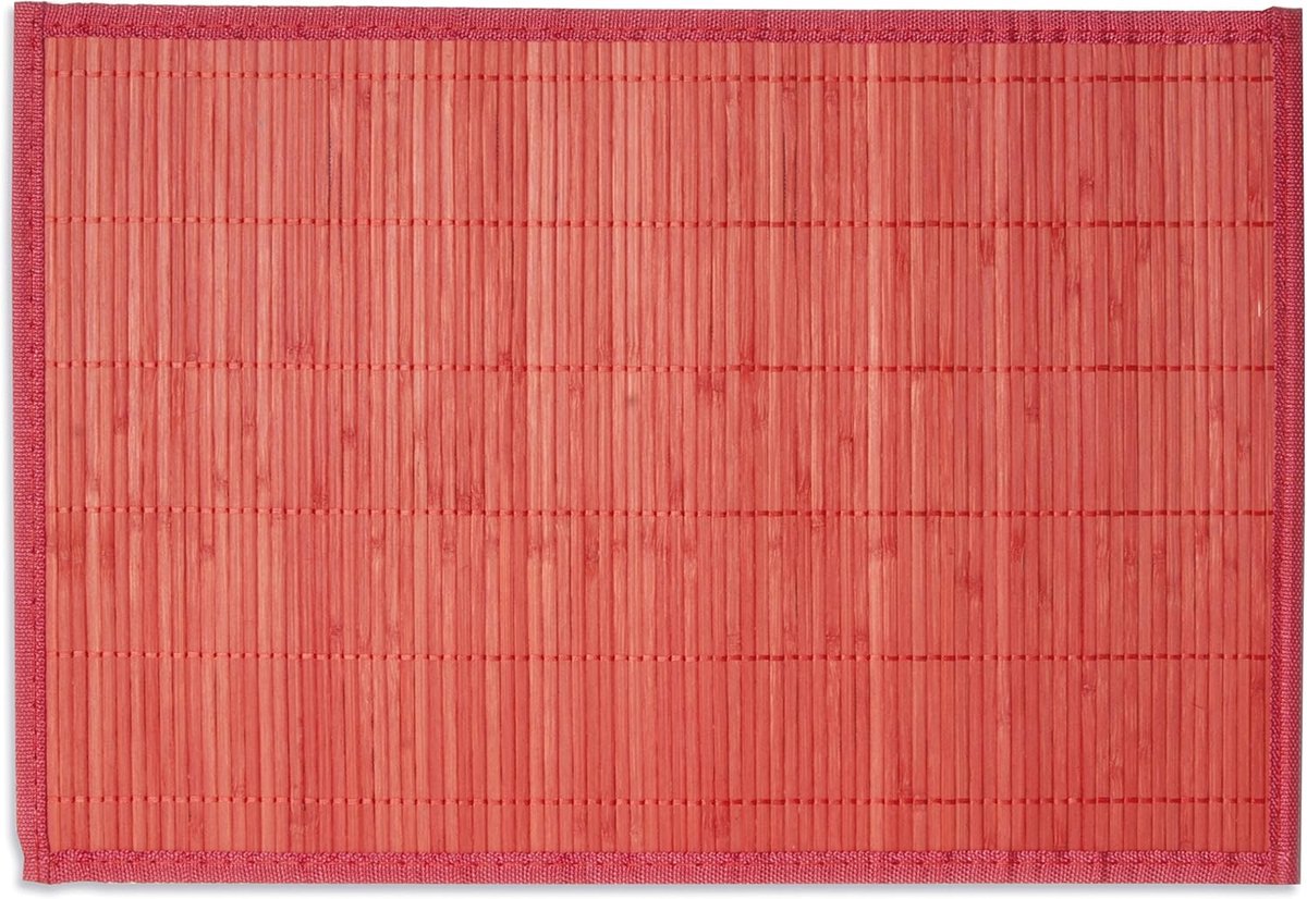 Tafelmat - Onderzetter - Bescherming Tafel - Bamboe Materiaal - 5x3x31 cm - Rood