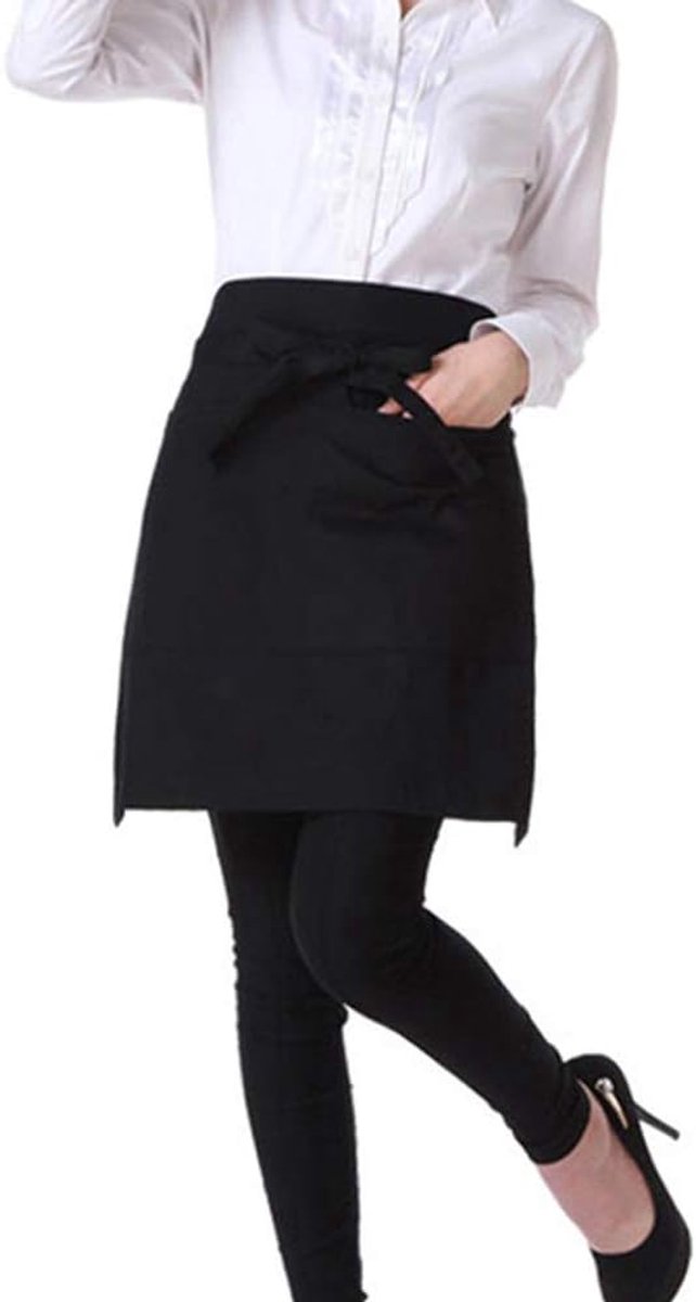 Taille Schort - Korte Schort - Horeca Keuken - Dubbele Zakken - 40x62 cm