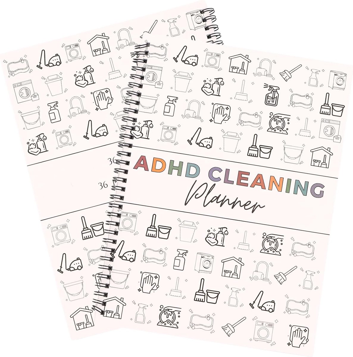 Schoonmaak Planner - Checklist Notebook - Huishouden Organiseren - Dagelijks Wekelijks Maandelijks - A5 Formaat - Wit