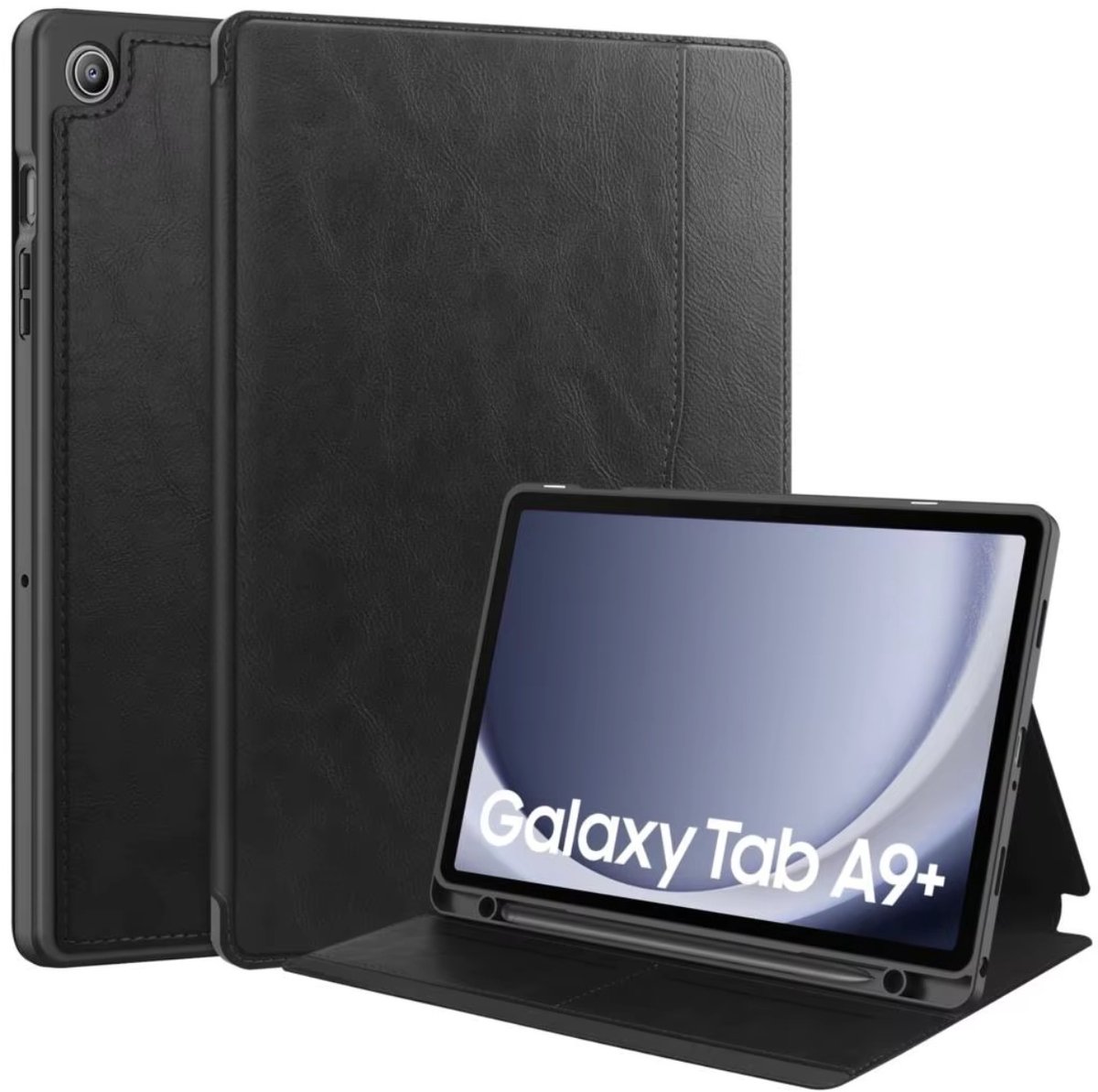 EtuiTab Clear Card Pencil - Tablethoes - Samsung Galaxy Tab A9+ Plus - Zwart