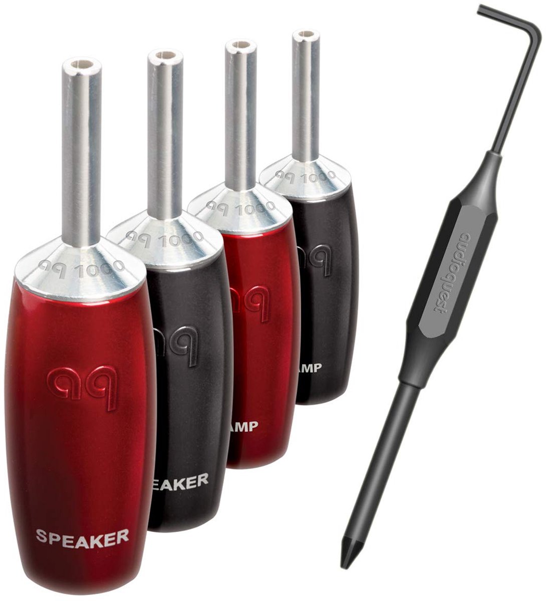 Luidspreker Connectoren - Bananen Pluggen - Hifi Audio - Verzilverde Geleider - 4 Stuks - Zilver