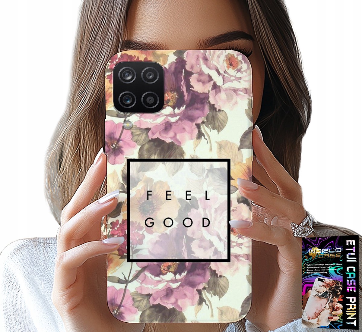 Hoesje voor Samsung A12 / M12 - Bloemenpatroon, modieus dames + bril