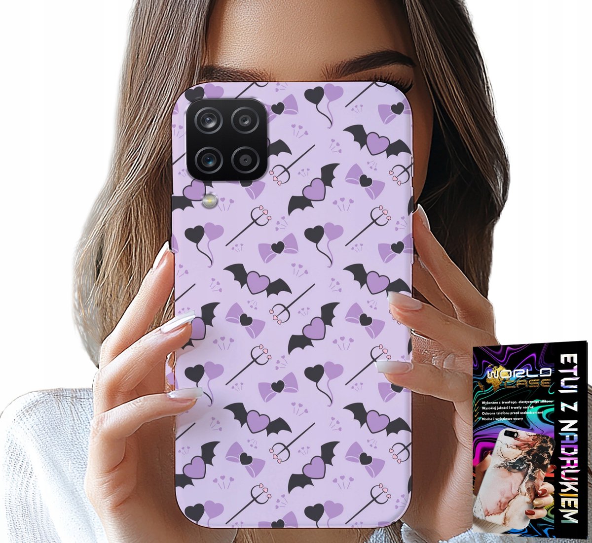 HOESJE VOOR SAMSUNG GALAXY A22 5G - MODIEUZE PATRONEN: VORK, HARTJES, KOMMEN