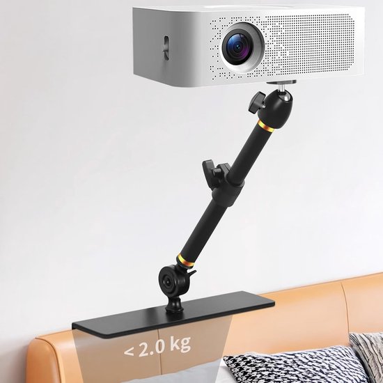 Projector beugel verstelbaar 33-45 cm zwart | universele projectorhouder staal voor thuisbioscoop