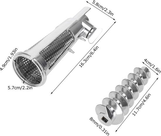 Sapcentrifuge Onderdelen - Keuken Accessoires - Verse Sappen Maken - Duurzaam Aluminium - Set Van 3 - Zilverkleurig van Merkloos — afbeelding 5