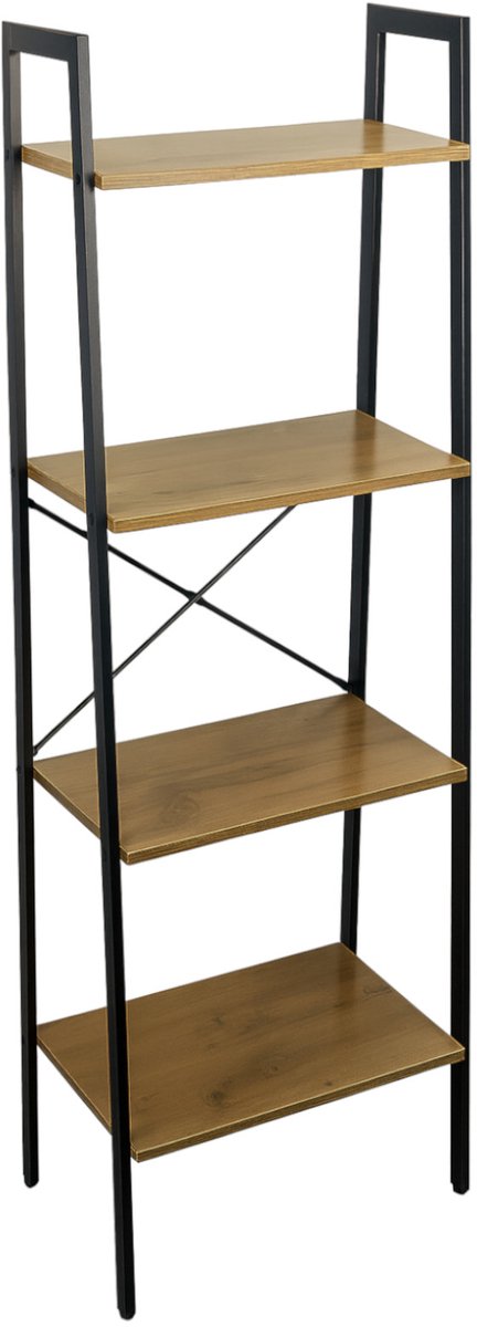 BEGRYF Ladderrek - Elzenkleur - 4 Niveaus - 56x34x138 cm - Metalen Frame - Industrieel Design