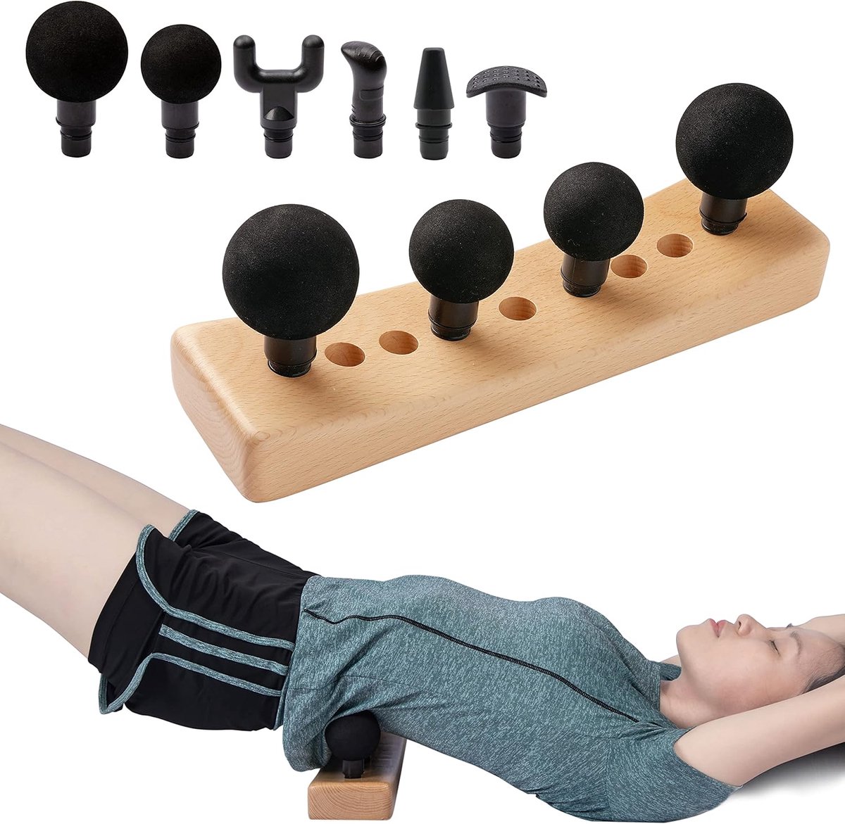 Spierontgrendelingsgereedschap - Heup flexor tool - Diepe weefsel massage - Verstelbaar met koppen - 32 x 10 x 5 cm