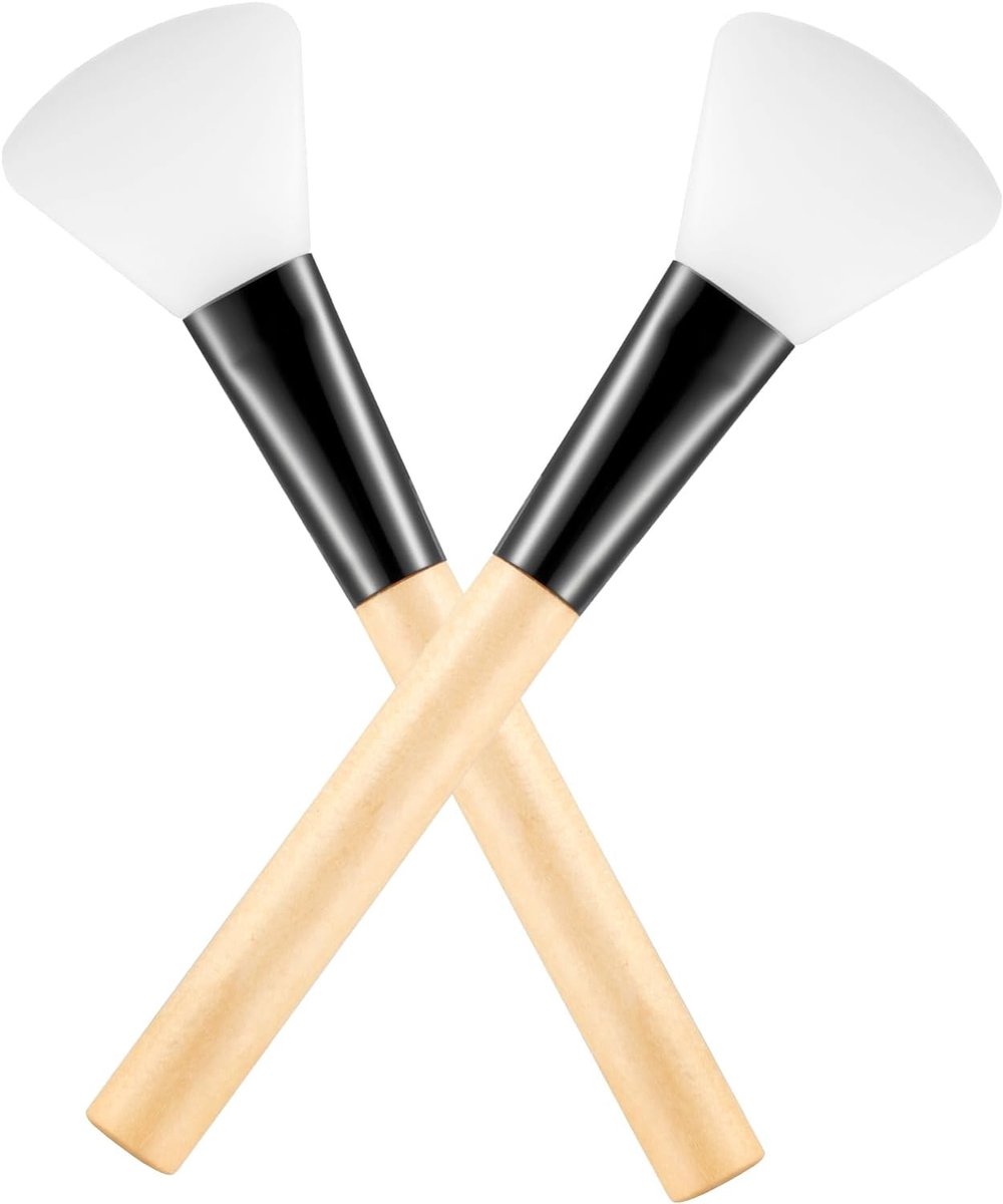 Gezichtsmasker Borstelset - Huidverzorging Applicator - Gelijkmatig Aanbrengen - Zachte Siliconen Kop - 15x3x1 cm