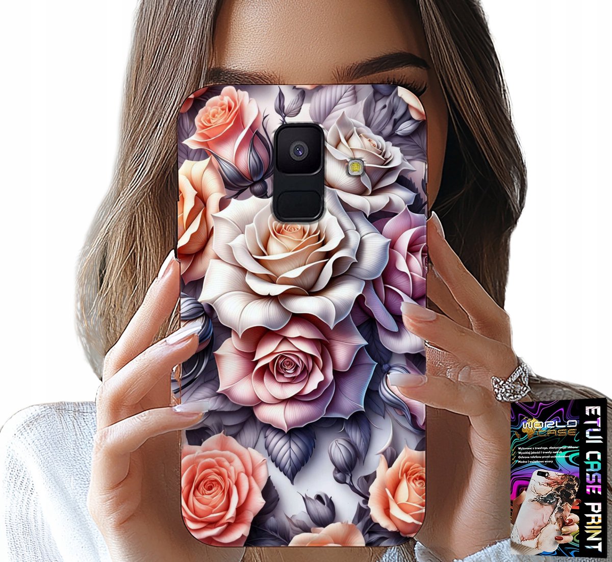 Hoesje voor Samsung A6 2018 - Bloemenpatroon, rozen, bloemen