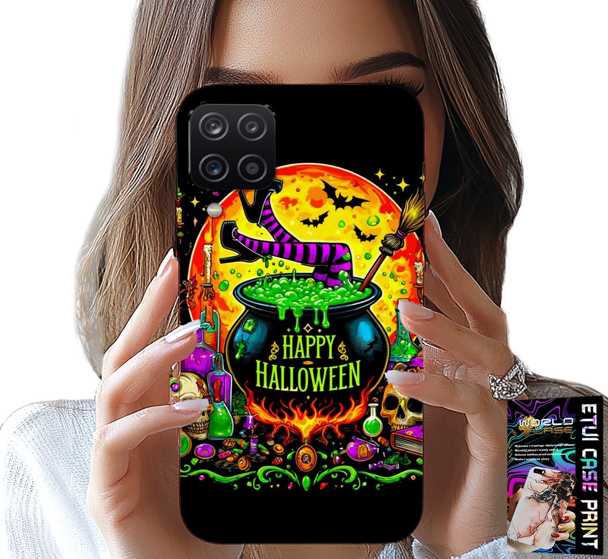 HOESJE VOOR SAMSUNG A12 / M12 - HEKSENKETEL TOVERSTAF HALLOWEEN GLAS