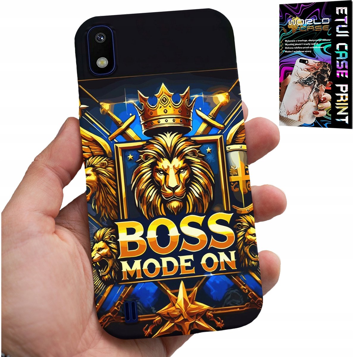 Hoesje voor Samsung A10 - Boss Lion met kroon op de wijzerplaat + folie