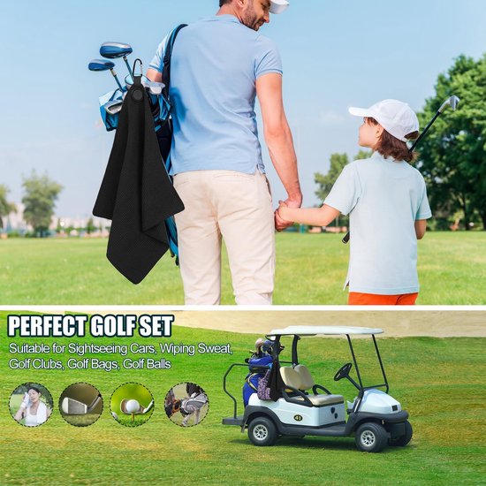 Ronte - Golfhanddoek 40x40cm met Magneet - Absorberend en Herbruikbaar - Buitensportclub Accessoire voor Golf - Heren en Dames van Ronte — afbeelding 3