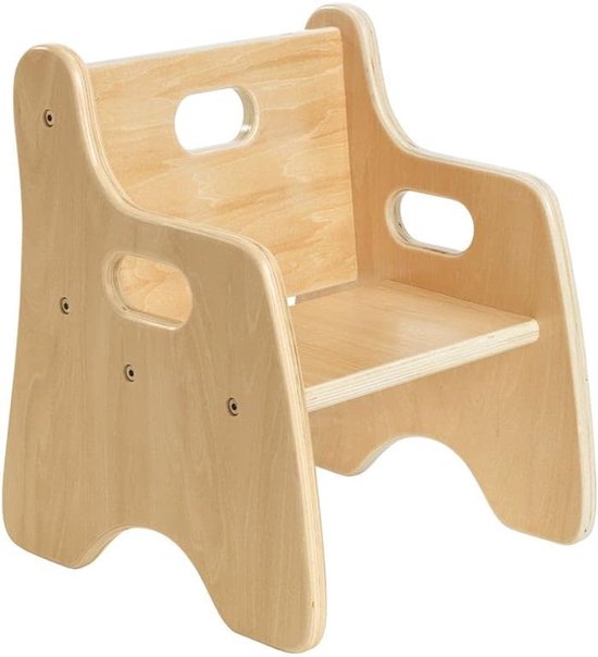 Kinderstoel Houten - Peuterstoel - Zelfstandig Zitten - Duurzaam Ontwerp - 65 Inch Zithoogte van Merkloos — afbeelding 3