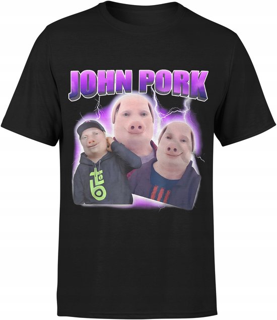 Geen Merk - Meme T-shirt - Grappig - John Pork - Absurd