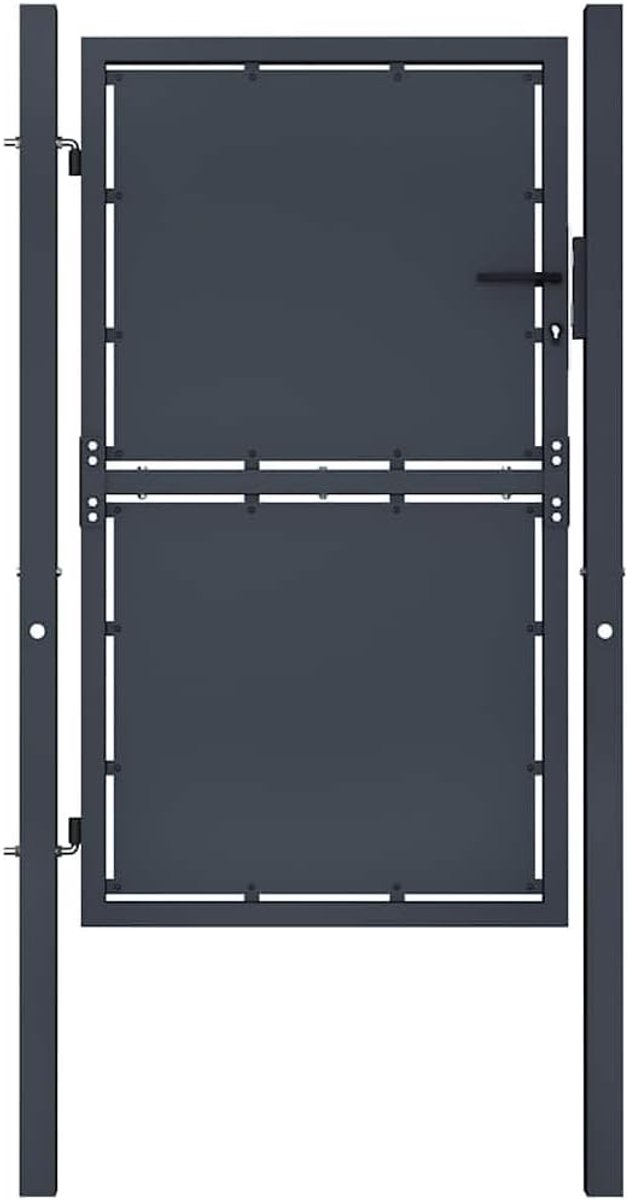 Tuinpoort Staal - Hekwerk Poort - Toegang Beveiligen - Inclusief Sluiting - 100x175 cm - A