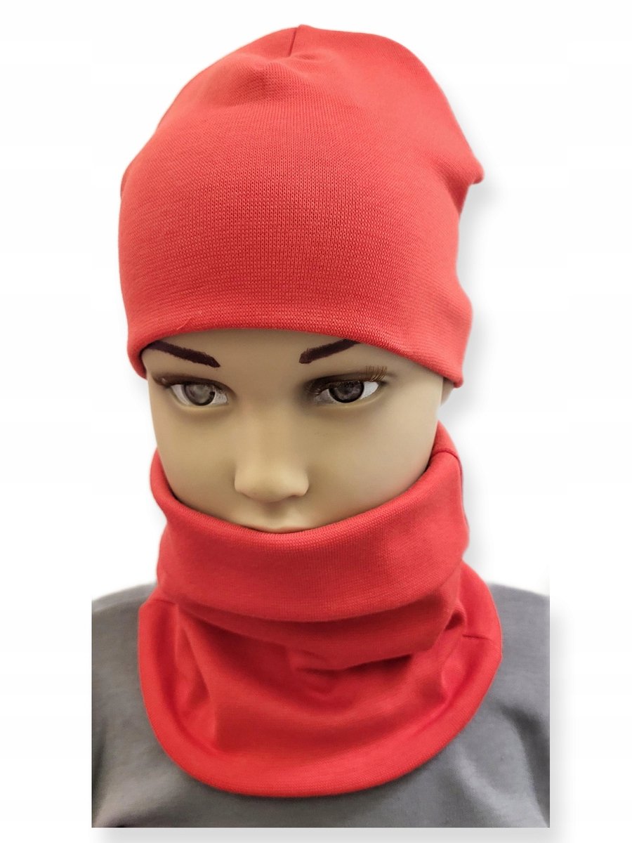 Dartomik - Babyset Muts en Sjaal - Rood - Maat 40-44 - Dubbele Laag