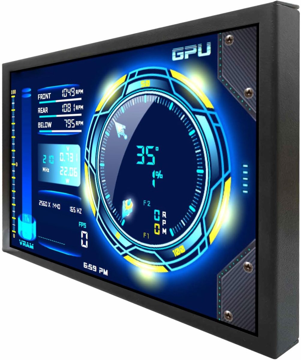 IPS LCD Monitor - Klein Beeldscherm - Extra Scherm - Hoge Helderheid - 7 Inch - Zwart