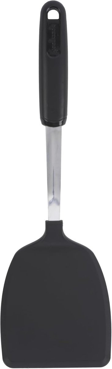 Keukenspatel - Spatel met handvat - Koken en bakken - Verzwaarde greep - 33 cm - Zwart