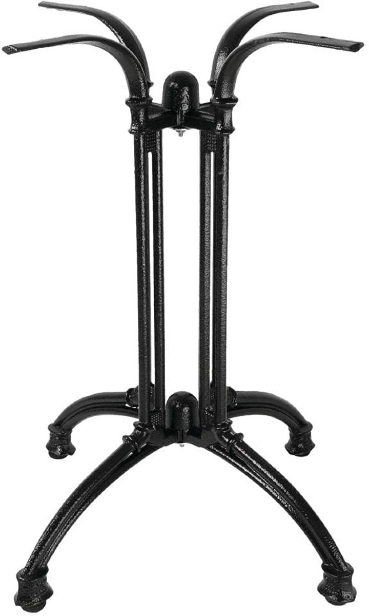 Tafelpoot Basis - Onderstel Tafel - Horeca Gebruik - Verstelbare Voet - 72x62cm - Zwart
