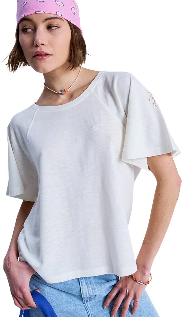 Roxy Time For Palm Tree T-shirt Met Korte Mouwen M Vrouw Coconut Milk