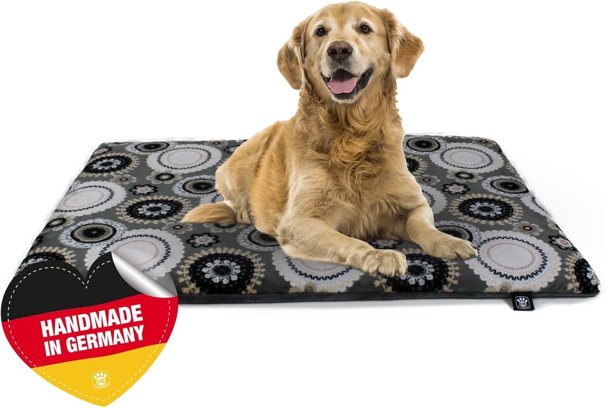 Hondenkleed - Zachte deken - Comfortabel rusten - Anti-slip onderkant - 65 x 95 cm - Mandala Grijs