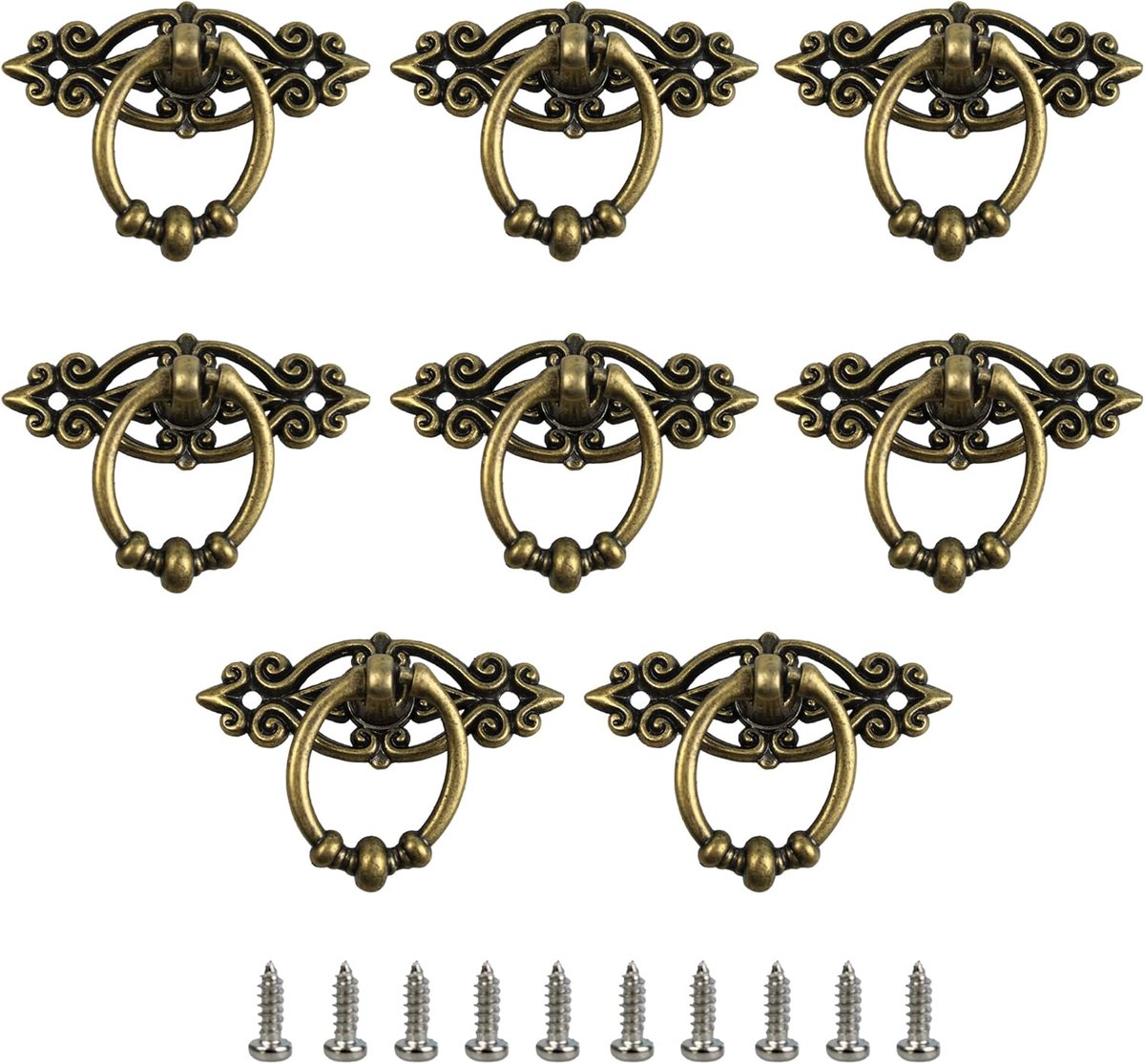 Oneay Set van 8 ladehandgrepen, 6,35 cm vintage kastgrepen, decoratieve meubelknoppen, geschikt voor kaptafels, kasten en kledingkasten.