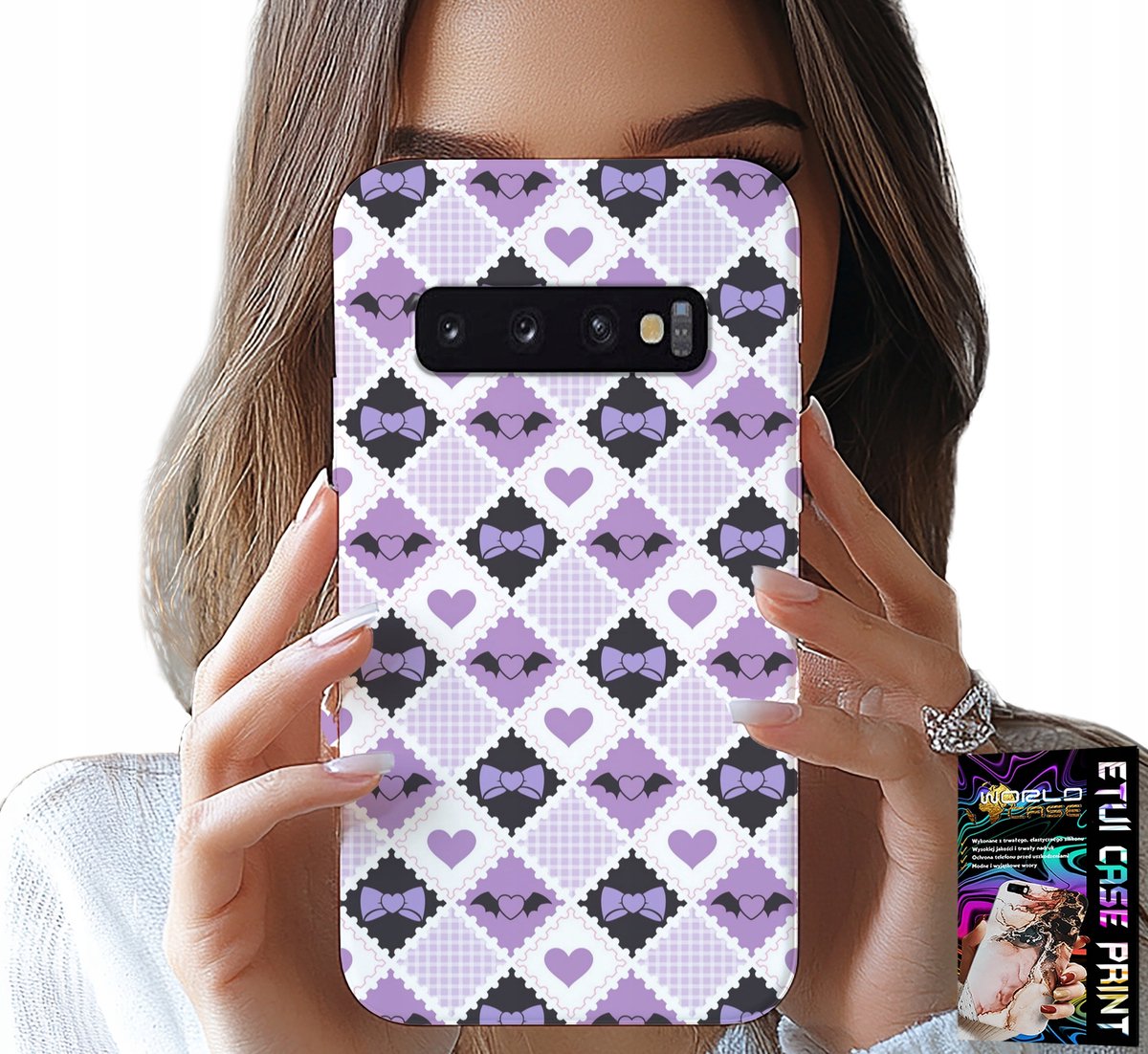 HOESJE VOOR SAMSUNG GALAXY S10 - MODIEUZE STRIK MET HARTJES EN FOLIE