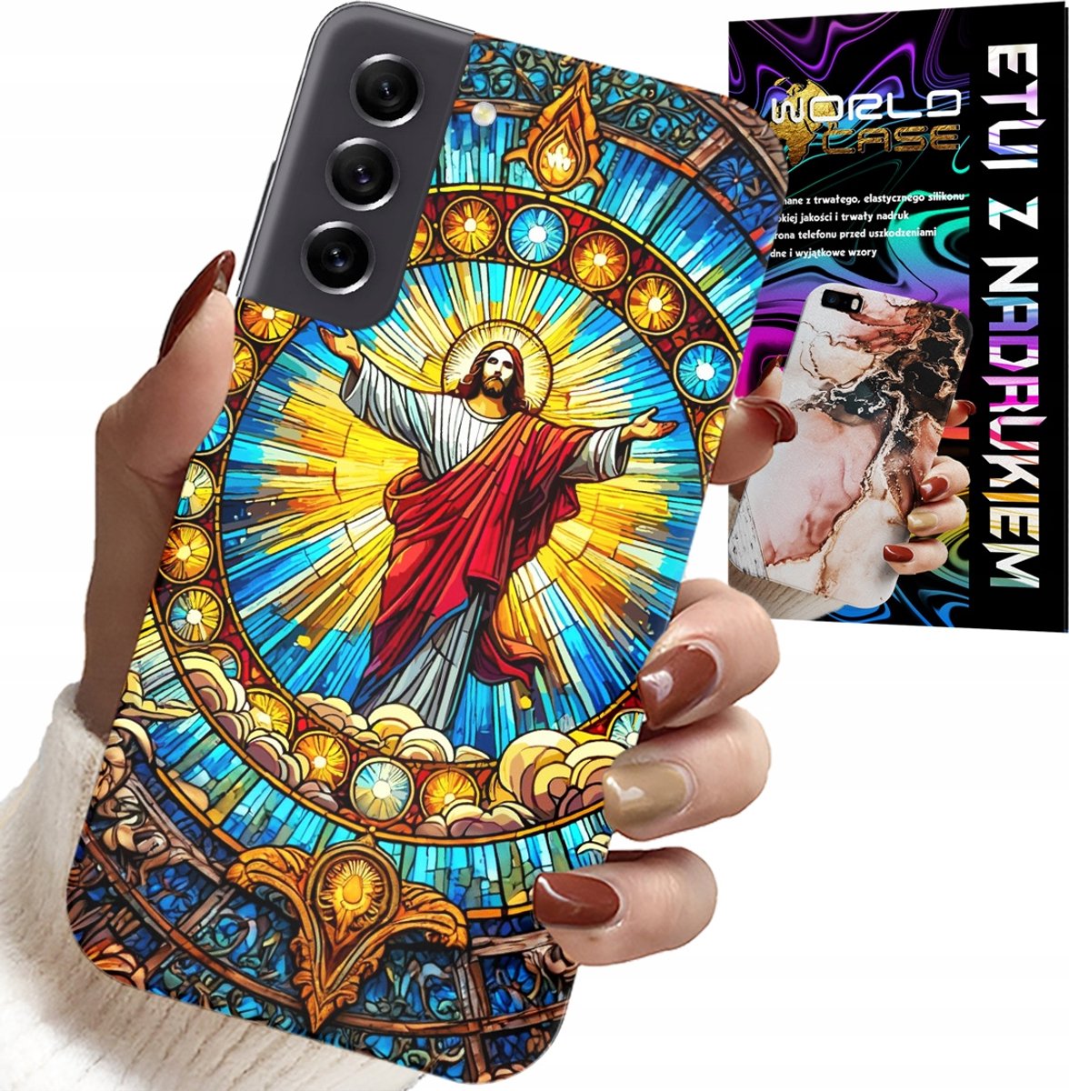 HOESJE VOOR SAMSUNG GALAXY S21 FE - JEZUS CHRISTENDOM RELIGIE + GLAS