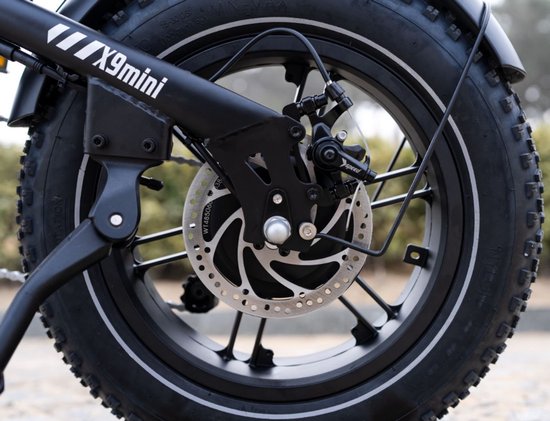 KOOLUX - X9 Mini Elektrische Fiets - Fatbike - 16 x 4.0 Inch Dikke Banden - 48V 13Ah Lithium Accu - 250W Motor - Maximaal 25/u - Maximaal 70km bereik - Mechanische remmen - LCD Scherm - Zwart - Rijklaar Bezorgd van KOOLUX — afbeelding 2