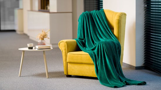 Teesa Serie - Polarfleece Deken - 200x220 cm - Groen - Oeko-Tex — afbeelding 5