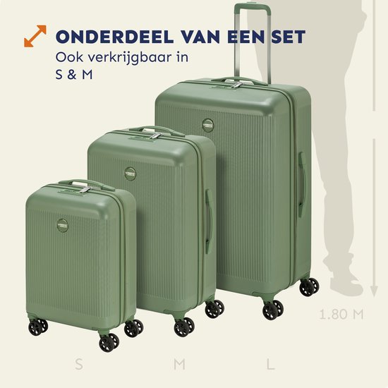 Princess Traveller Oceans – Grote Reiskoffer – Pure Sage – TSA-Slot – 98L koffer – 77x52x29 cm – GRS gecertificeerd