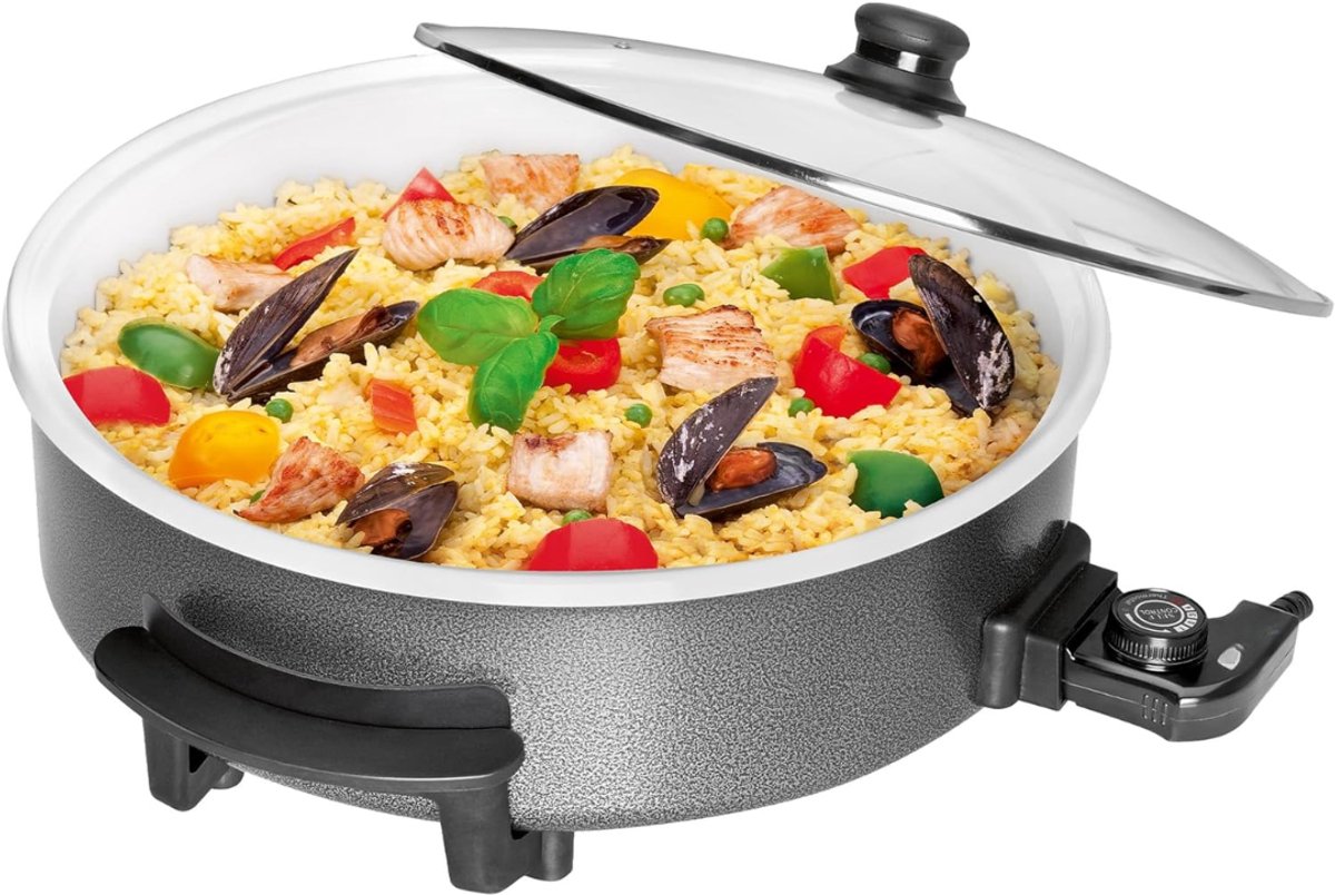 RONN® Partypan -Airfryer -Hapjespan - makkelijke schoon te maken - Diameter 42cm - Zwart - 49cm x 43cm x 15cm