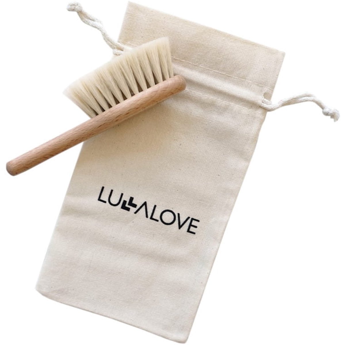 Lullalove - Babyborstel van Geitenhaar - Zacht - Houten Handvat